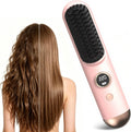 4-in1 Go Brush Pro,Portable Cordless Straightener Brush,9 Heat Settings