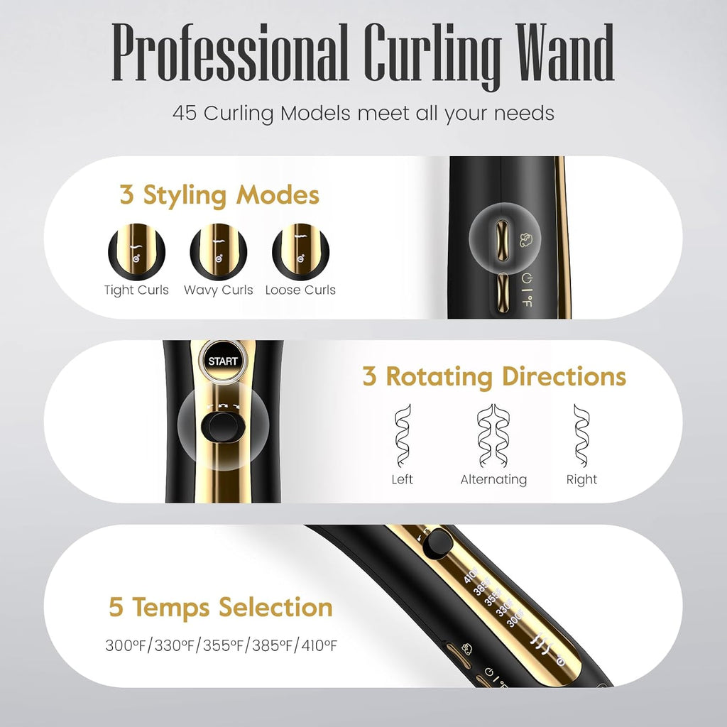 ZAVAREA Automatic Rotating Curling Iron for Long Hair