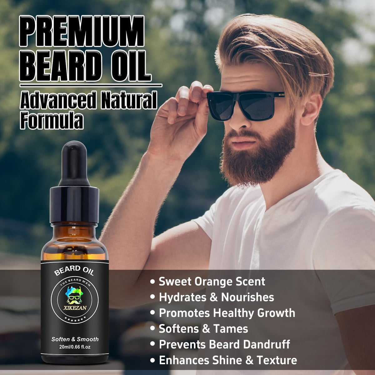 Beard Straightener for Men w/Beard Oil,Balm,Comb,E-Book for All Beard Type