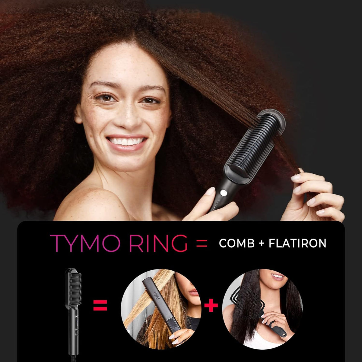 TYMO Hair Straightener Brush, Hot Comb Hair Straighteners for Women