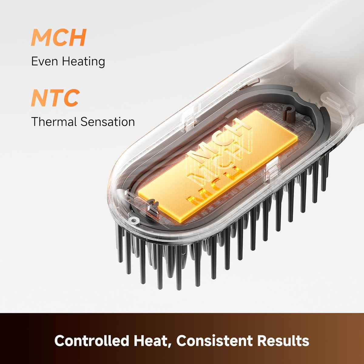 Dreame Silky Cordless Hair Straightening Comb, Rechargeable Ionic Straightener Brush for Women, 2Billion Ions, Even Heating MCH & 7 Temp Settings Hot Comb, 5D Wide-Bristle Design, PortableTravel Size