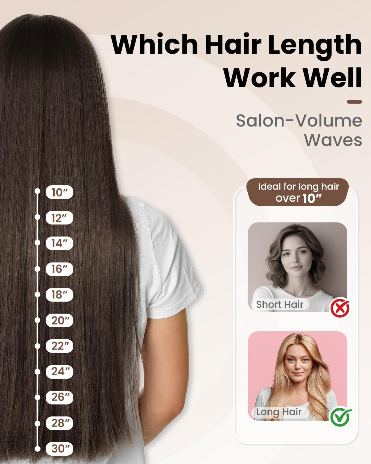 Hoson Curling Iron 2 Inch-Ceramic Wand Large Barrel for Long Hair