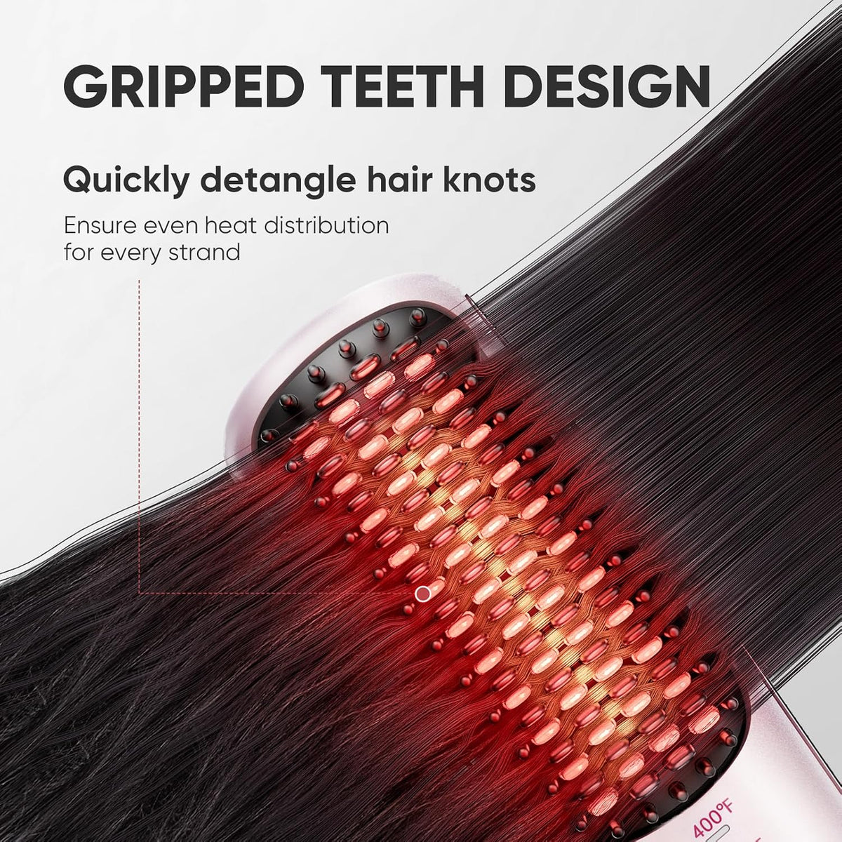 Mini Ionic Hair Straightener Brush, Rose Gold
