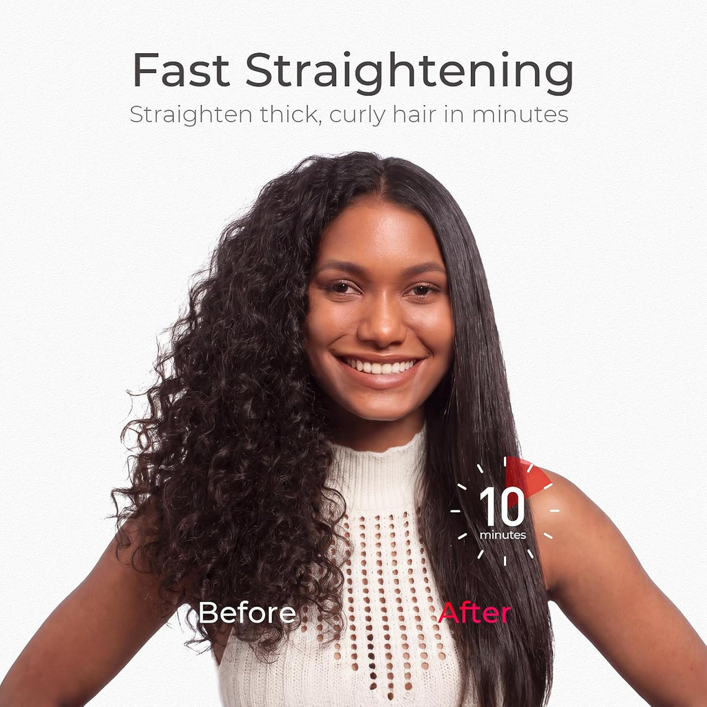 TYMO Hair Straightener Brush - Ionic Plus Straightening Brush for Women
