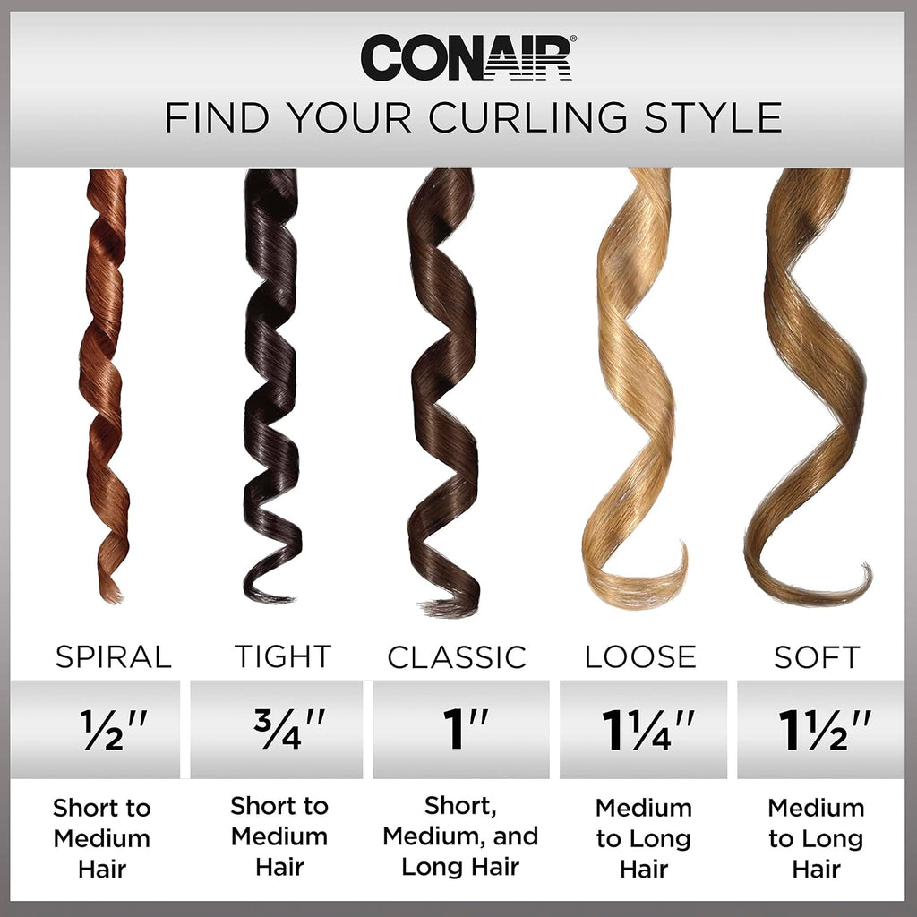 Conair INFINITIPRO Tourmaline 1 1/2-Inch Ceramic Curling Iron, 1 ½ inch barrel produces soft waves – for use on medium and long hair