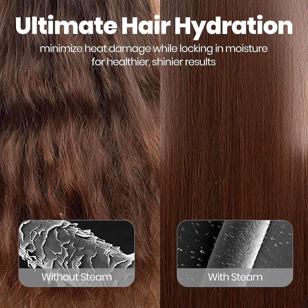 Pro Steam Hair Straightener, Straightening Brush for Coarse Hair