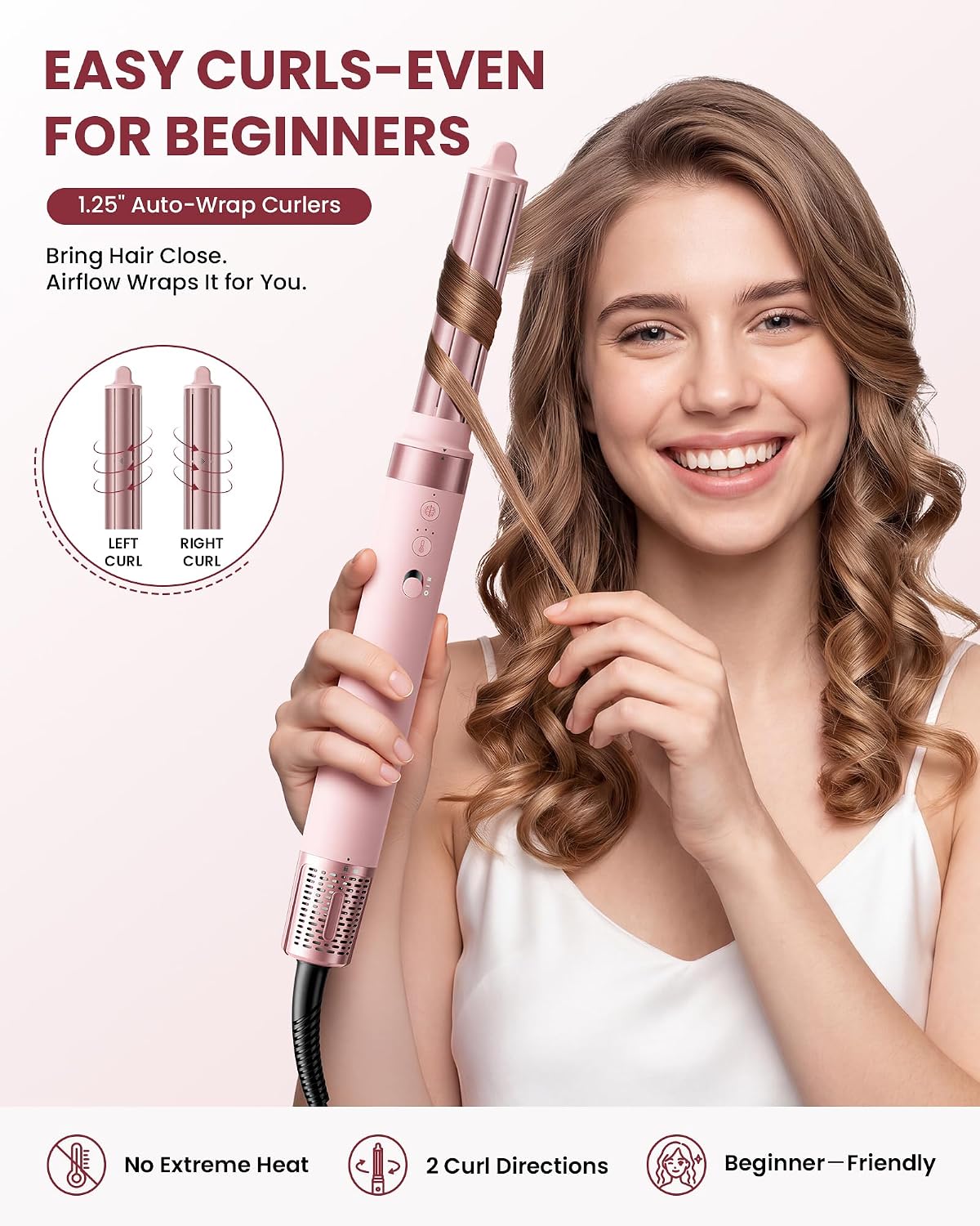 MESCOMB 5 in 1 Hot Air Styler Wrap for Fast Drying, Straightening,Curling