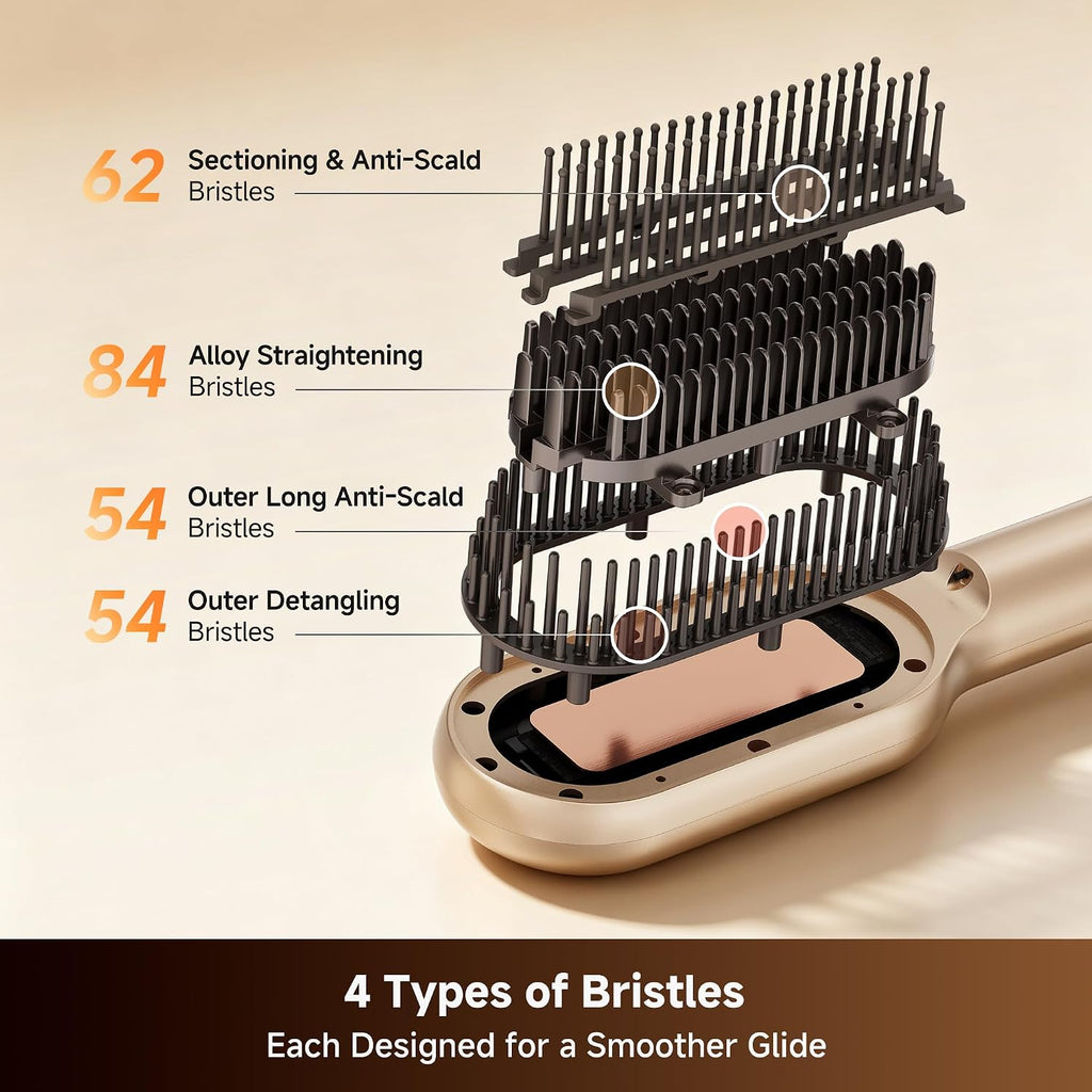 Dreame Voya Hair Straightener Brush, PTC Heating Straightening Comb