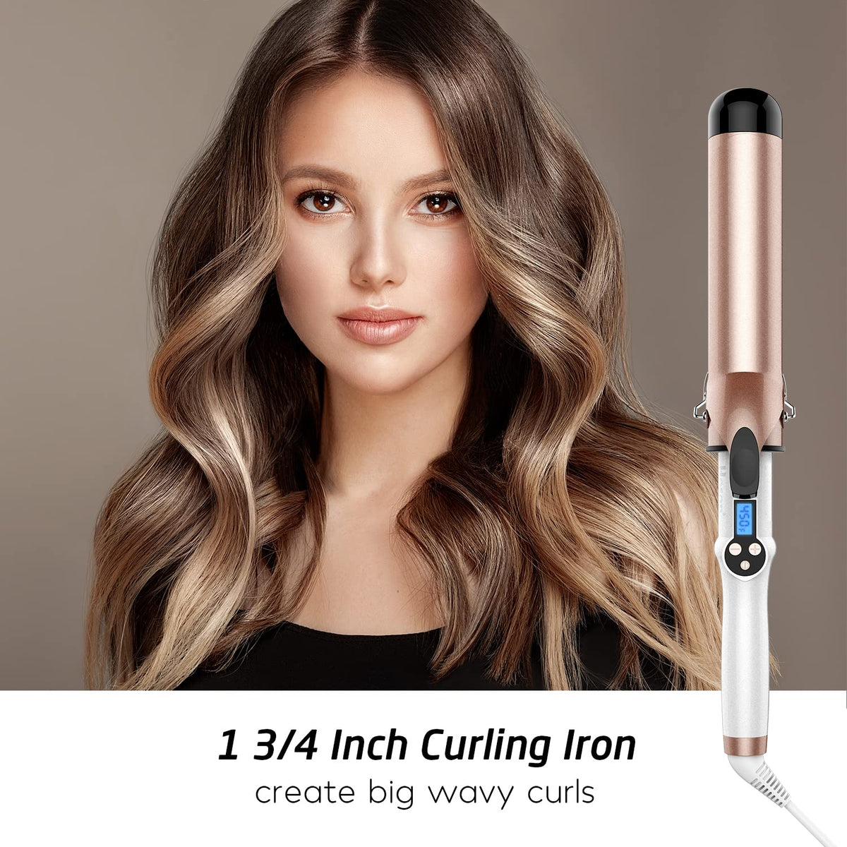 HOSON 1.75 Inch Curling Iron Ultra-Large Extended Barrel 1 3/4 Inch