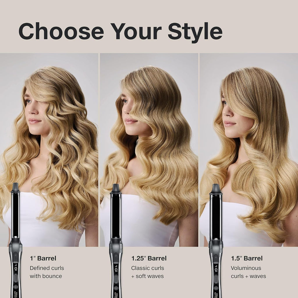 Paul Mitchell Clipped 3-in-1 Ceramic Interchangeable Curling Iron, 3 Clip Barrels for Multiple Hairstyles