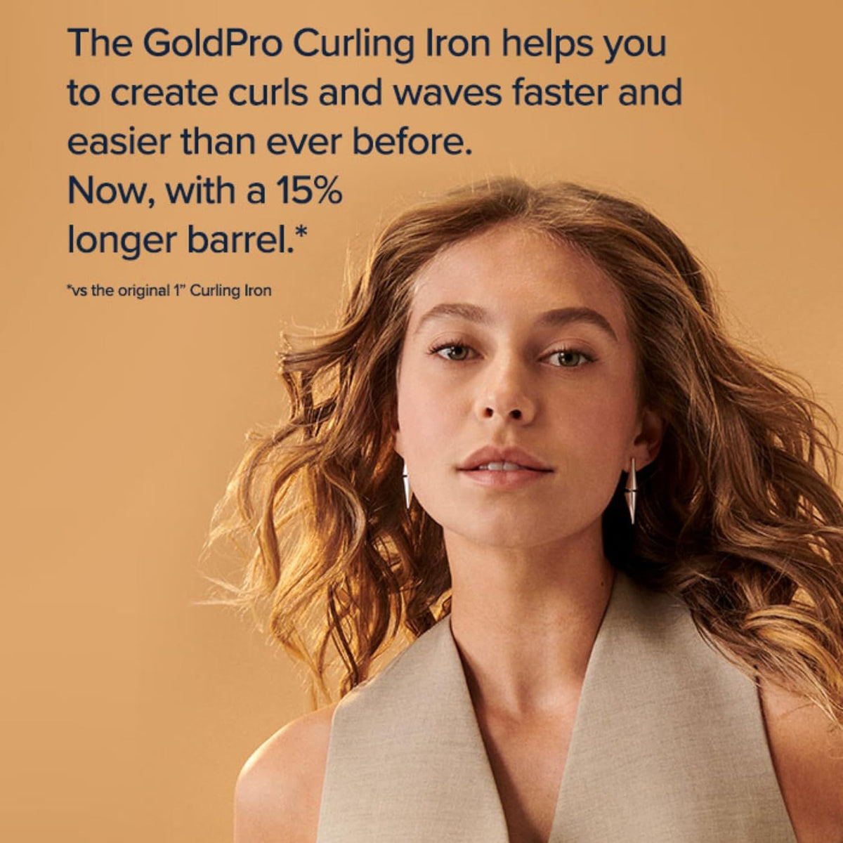 Bio Ionic GoldPro 1" or 1.25” Curling Iron, Blue, Moisturizing Heat & 24K Gold MX, New & Improved 15% Longer Barrel Ceramic Curling Iron, Adjustable Heat, Versatile Curling Wand for Long-Lasting Curls