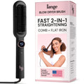 L'ANGE HAIR Smooth It 2-in-1 Hair Straightener Brush, Black