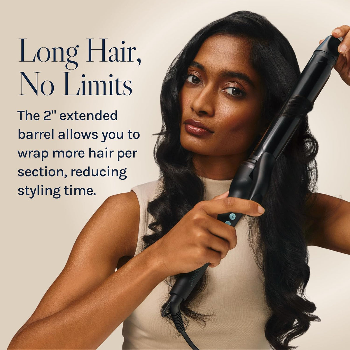 Bio Ionic Long Barrel Curling Iron, Moisture Heat Technology & NanoIonic MX