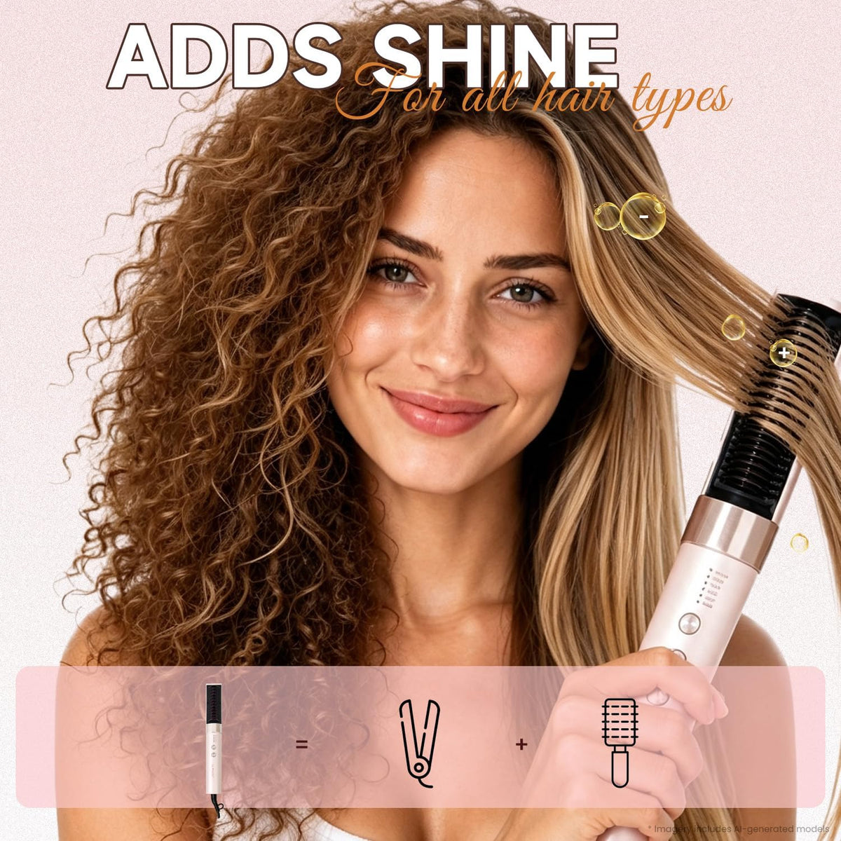 LA MAESII 2 in 1 Hair Straightener Brush for Women Hair Straightener Comb