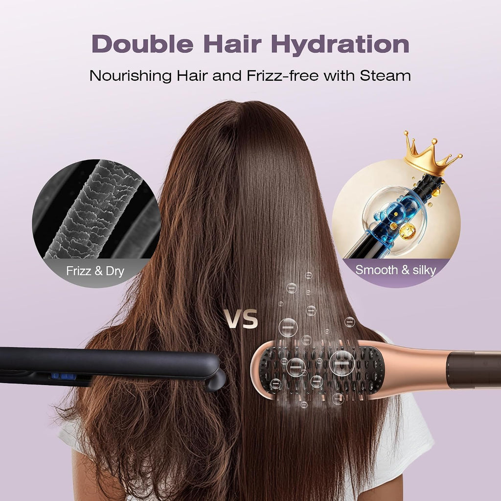 Steam Hair Straightener Brush, Steamline Pro 3 in 1, Baby Orange