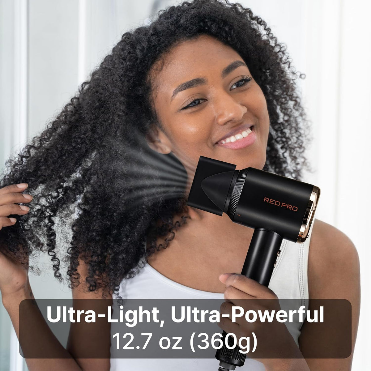 RED Pro Ultra-Lightweight Air Master 4200 Hair Dryer, High-Speed 110,000 RPM BLDC Motor, 3 Heat & 3 Speed Settings, Magnetic Nozzle & Styling Pik Attachments, Lightweight Blow Dryer (Black)