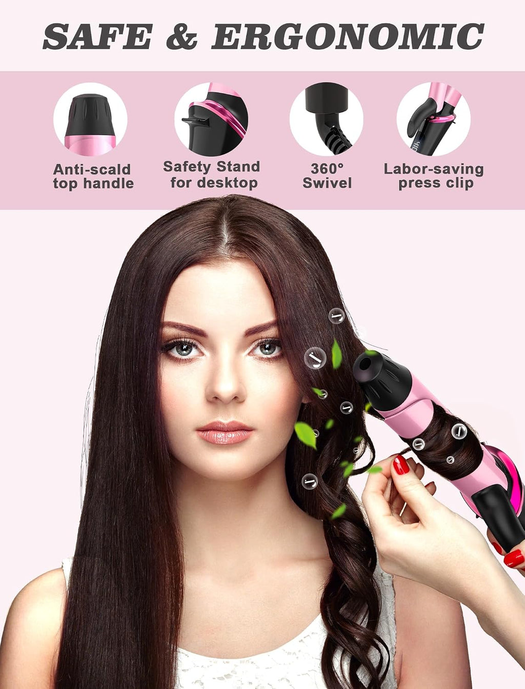 Mini Travel Curling Iron 1 Inch,Dual Voltage with European Plug Adapter