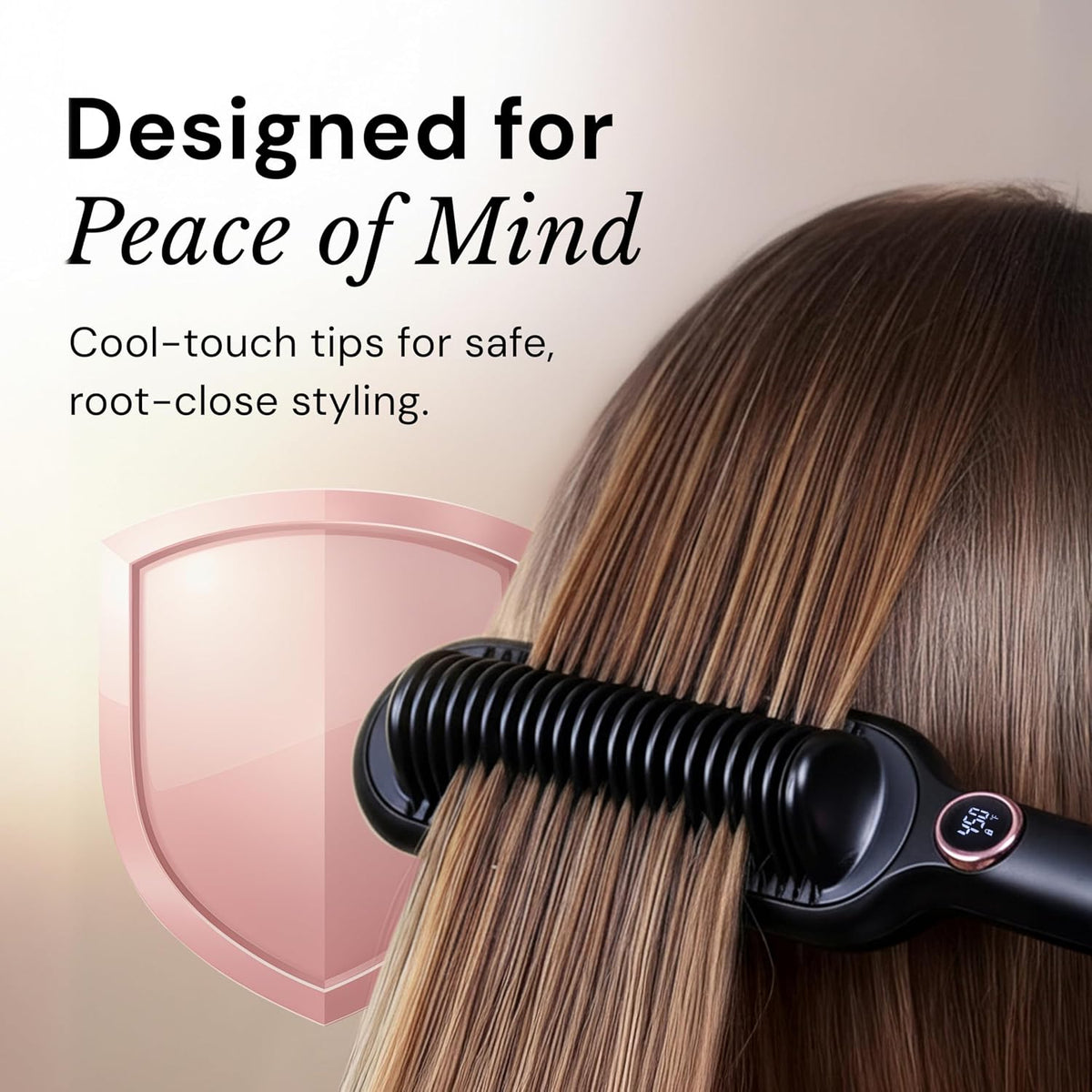 L'ANGE HAIR Smooth It 2-in-1 Hair Straightener Brush, Black