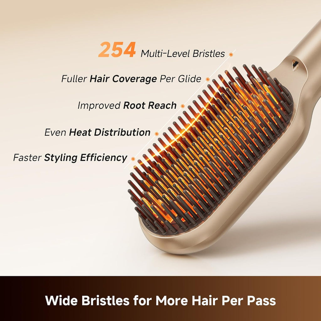 Dreame Voya Hair Straightener Brush, PTC Heating Straightening Comb