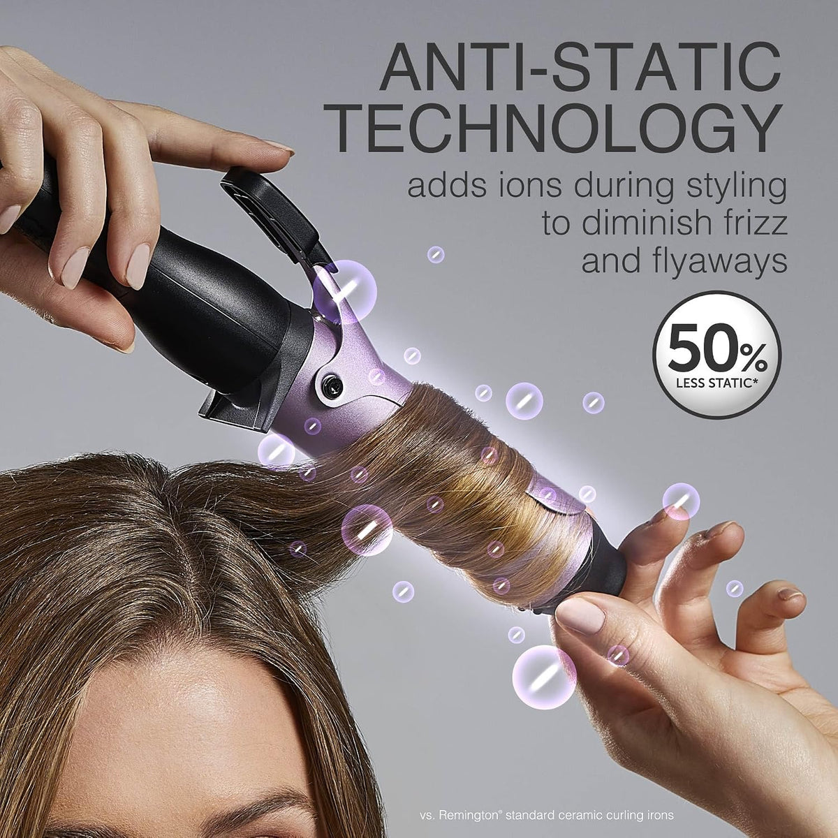 Remington Anti-Static 1.5-Inch Clipped Curling Iron with Titanium Protection, Fast Heat-Up, Ceramic Barrel for Big Voluminous Waves & Added Body, Auto Shut-Off